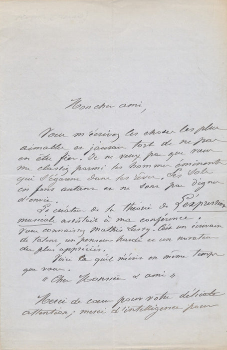 Louis Roger La Réforme musicale Galin-Paris-Chevé 2 lettres autographes signées