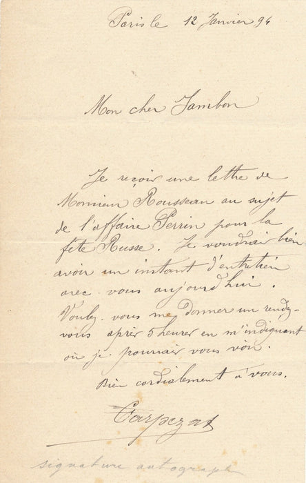 CARPEZAT peintre décors théâtre opéra 2 lettres autographes signée Lavastre Rubé