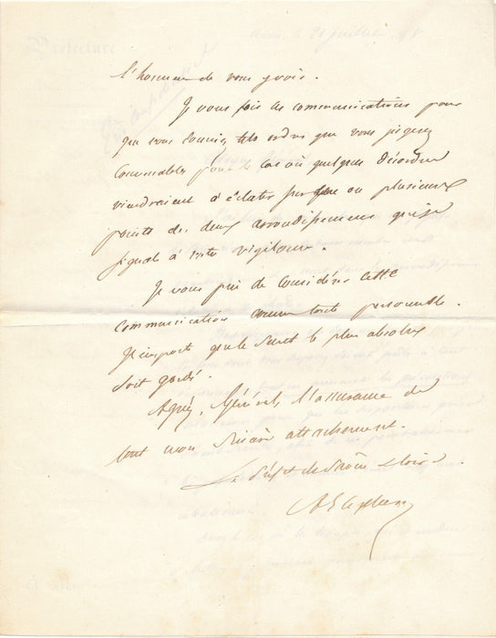 Auguste Edouard CERFBERR fugitifs et vagabonds menacent Autun et Chalon Creuzot
