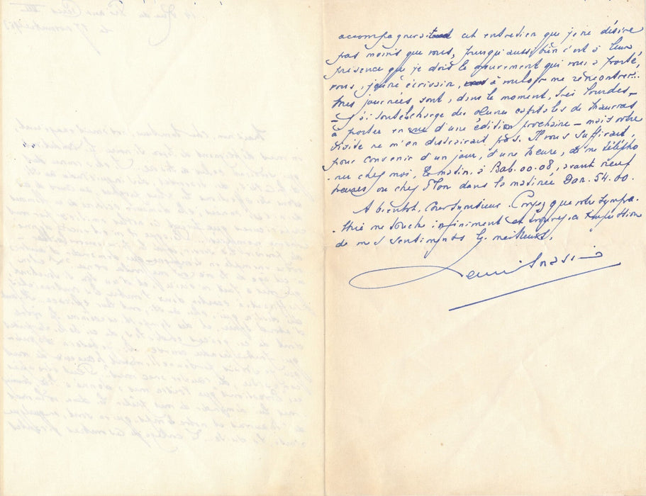 Henri MASSIS 24 lettres autographes signées  ! correspondance 1954-1962