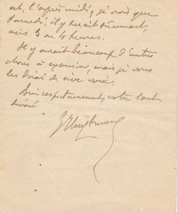 Joris-Karl HUYSMANS appuie une exposition Léonce Bénédite lettre autographe