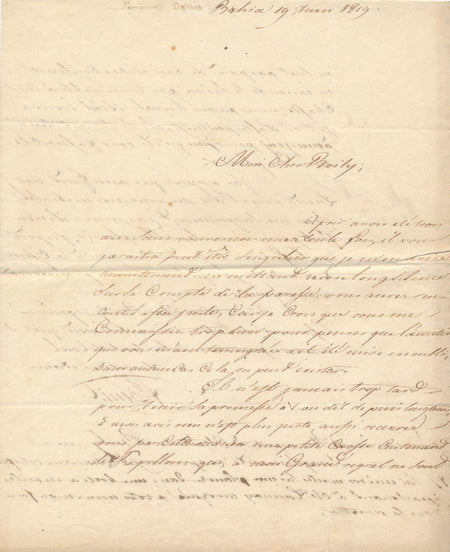 Ferdinand DENIS 2 lettres autographes signées Bahia à BOILLY Auguste BARBIER