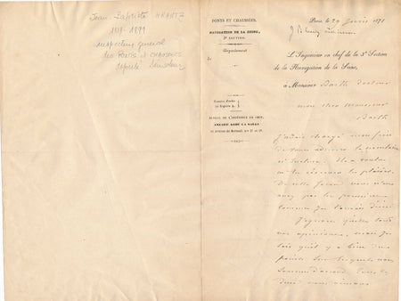 ingénieur Pont Chaussée Jean-Baptiste Krantz autographe signée Prusse guerre