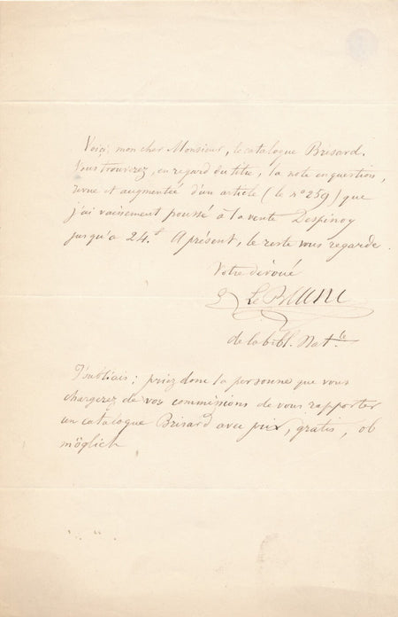 art Charles LEBLANC 2 lettres autographes signées Despinoy Estampe bibliothèque