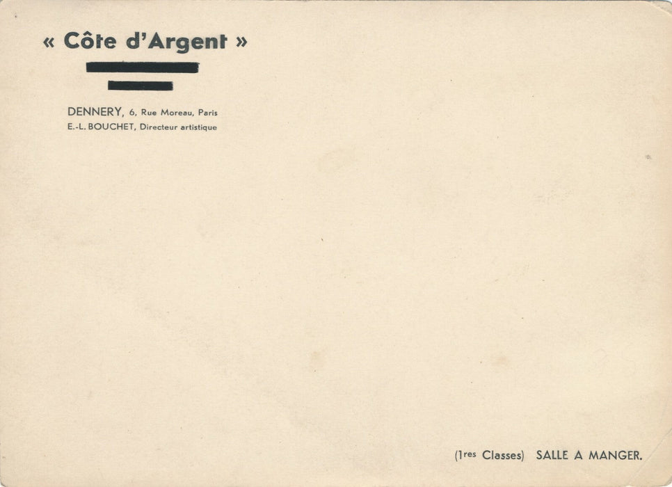 navire Côte d'Argent Ostmark première classe décoration photo photographie