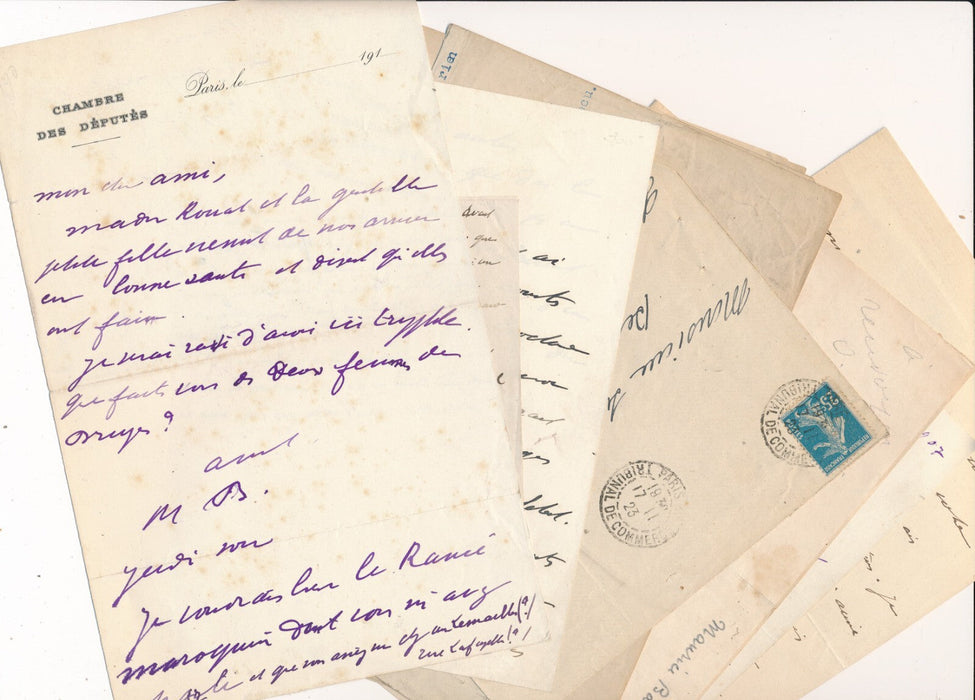 Maurice Barrès 6 lettres autographes 1 lettre signée Allemagne poste La Ramée