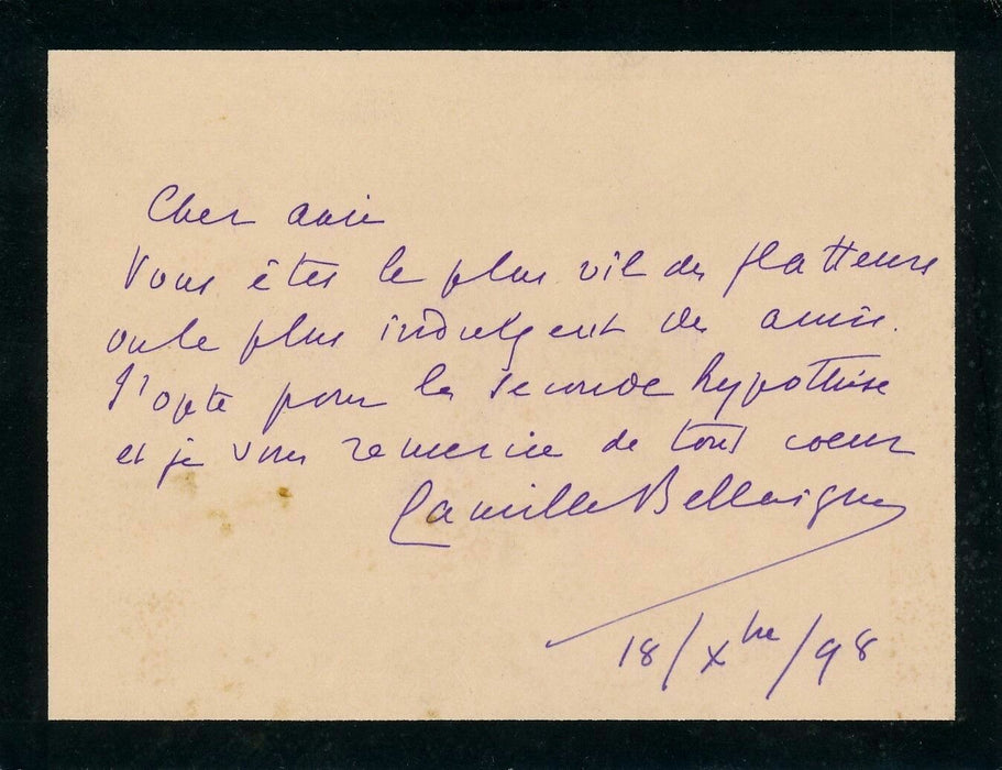 Musique Camille BELLAIGUE belle correspondance 21 lettres autographes signée