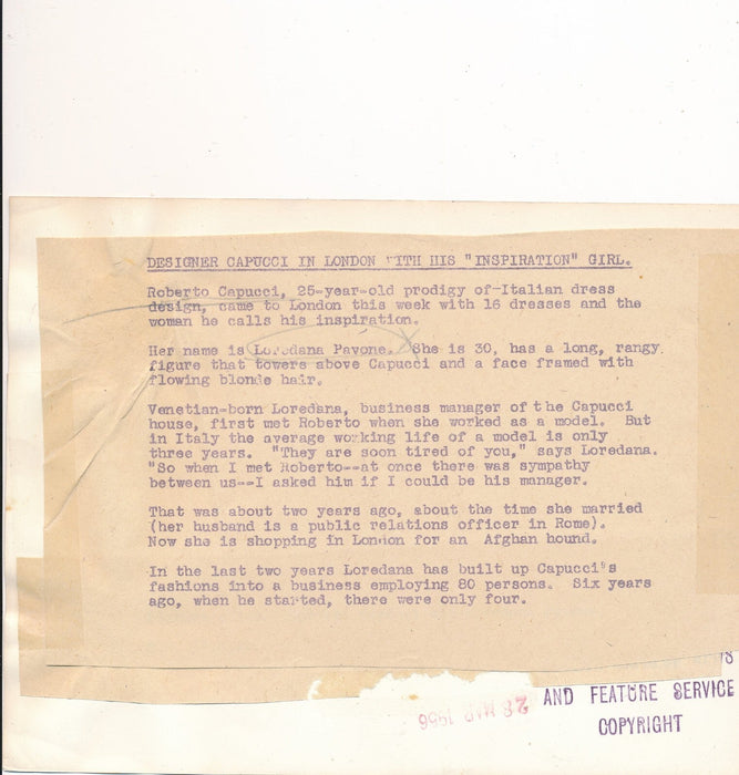 fashion mode 10 photo tirages presse Castillo Capucci Schuberth Puci Fontana