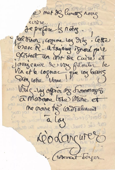 Léo LARGUIER 5 lettres autographes signées 1 carte Vignaud Durègne Bauzin