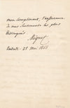 François-Auguste MIGNET annonce à Alphonse Dantier le prix Bordin autographe