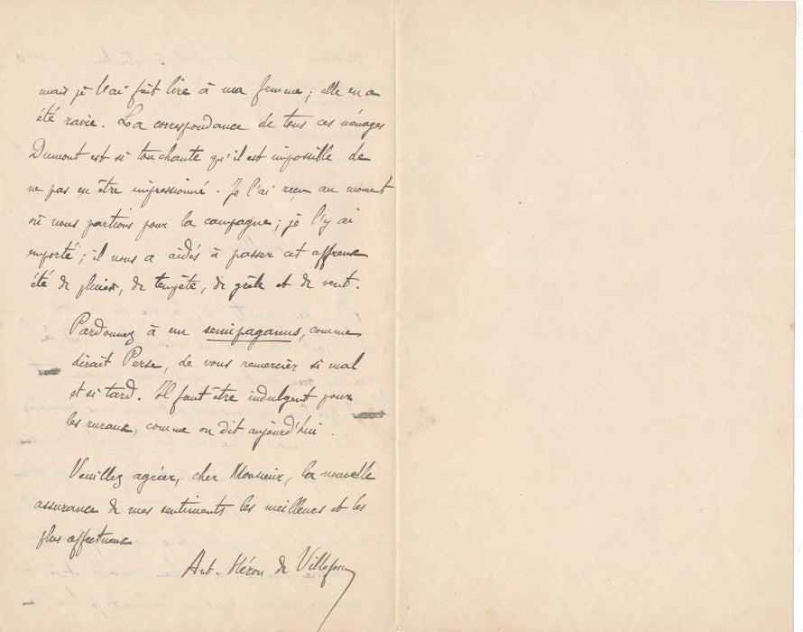 René HÉRON DE VILLEFOSSE recommande Blanchard Soissons musée lettre autographe