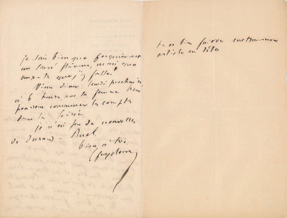 Ernest FEYDEAU père de Georges 5 lettres autographes signées dont lectrice