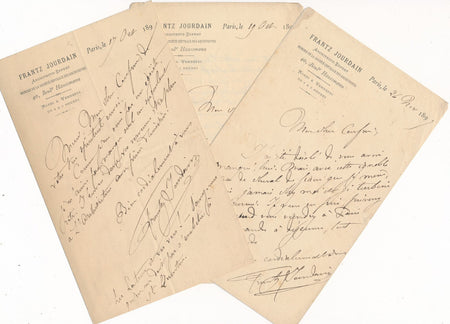 Frantz JOURDAIN architecte 3 lettres autographes signées Joachim MALÉZIEUX