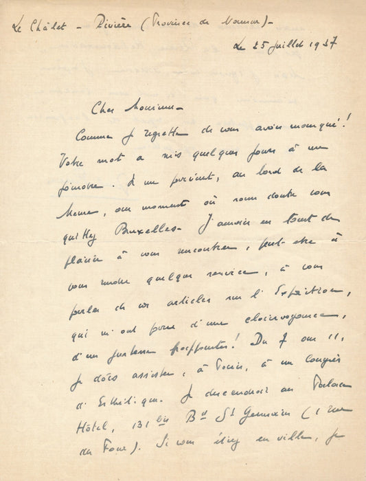 Paul FIERENS conservateur Bruxelles musées 2 lettres autographes signées