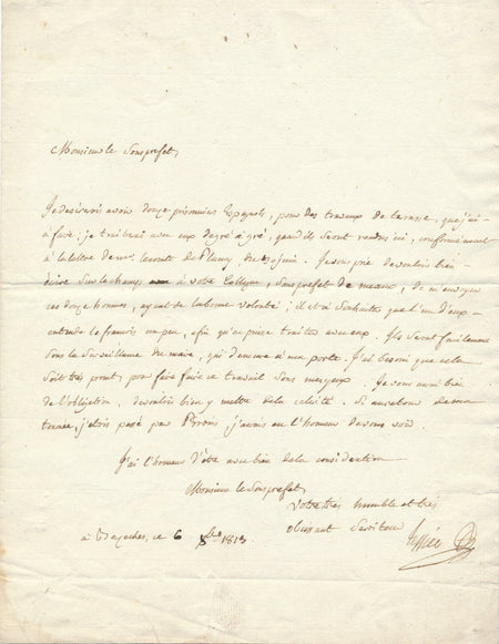 Henri-Alexandre TESSIER médecin agronome  prisonnier espagnol lettre autographe