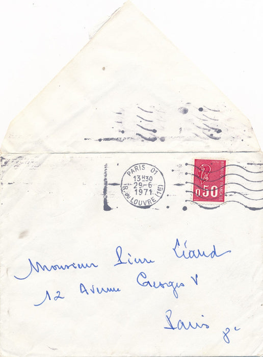 cinéma Jean-Jacques Guérin lettre autographe signée à Pierre Léaud Guerin