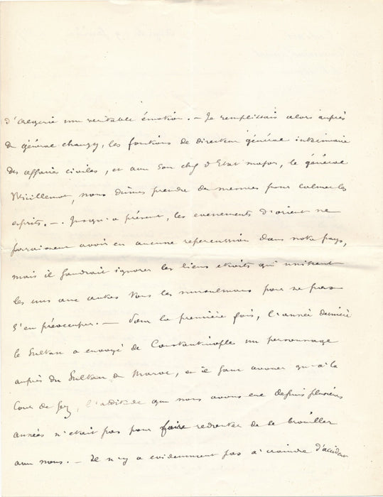 Jules Cambon très intéressante lettre sur Algérie antisémitisme autographe