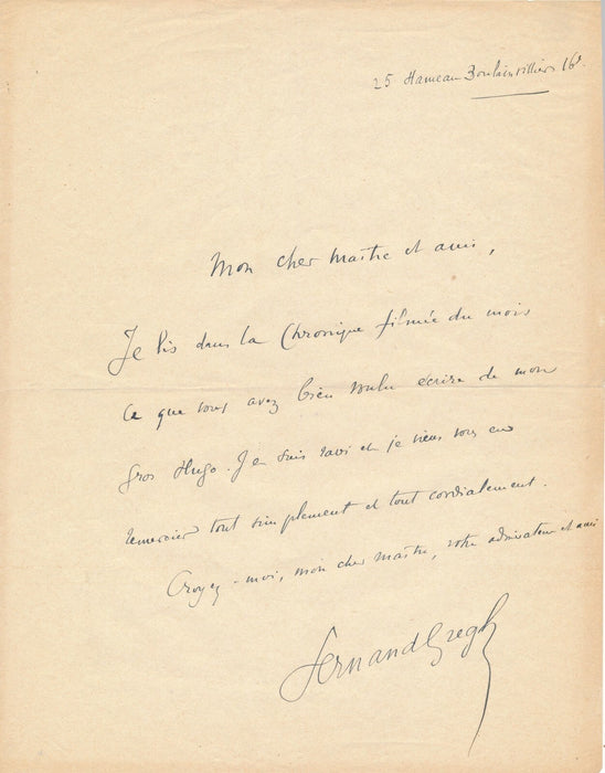 Fernand GREGH 6 lettres autographes signées à Edouard CHIMOT éditions Devambez