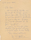 Michel TAPIÉ critique d'art défend Jean Lepatre 2 lettres autographes signées