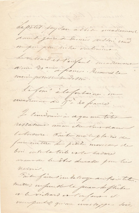 Alexandre Jean-Baptiste HESSE cite 4 tableaux pour encadrement lettre autographe