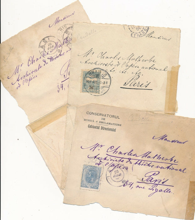 compositeur Roumain Edouard CAUDELLA 3 lettres autographe signées reconnaissance