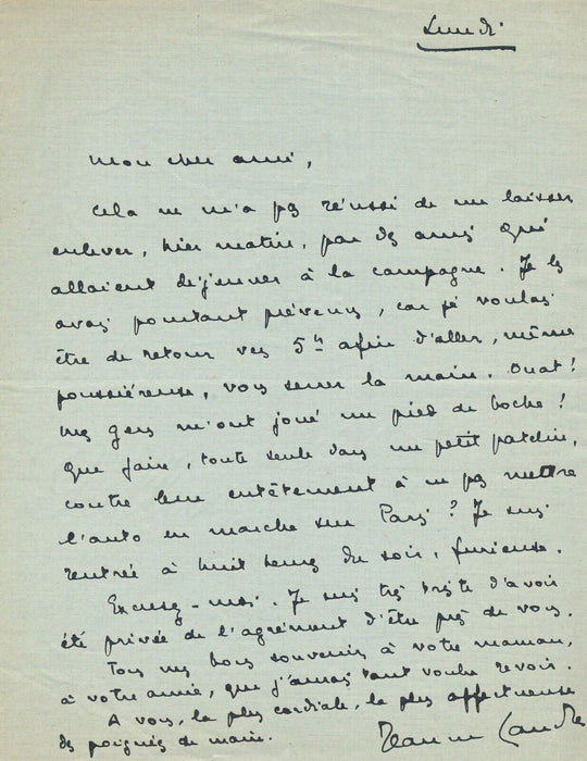 Jeanne LANDRE 4 lettres autographes signées Paul FORT Marcel GRAS bel ensemble