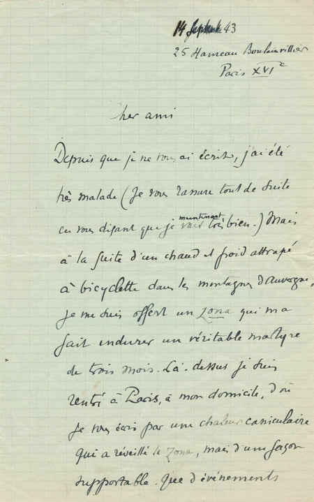 Fernand GREGH 6 lettres autographes signées à Edouard CHIMOT éditions Devambez