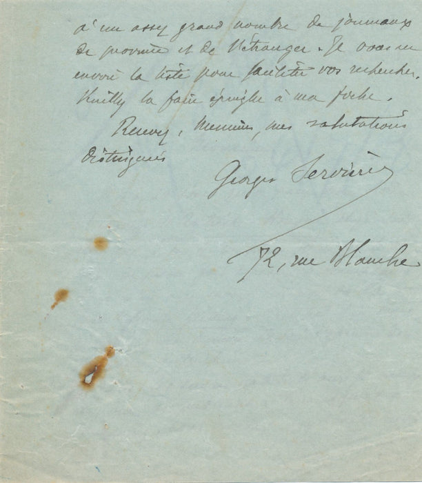 Georges SERVIÈRES lettre autographe signée presse À travers l’Autriche-Hongrie