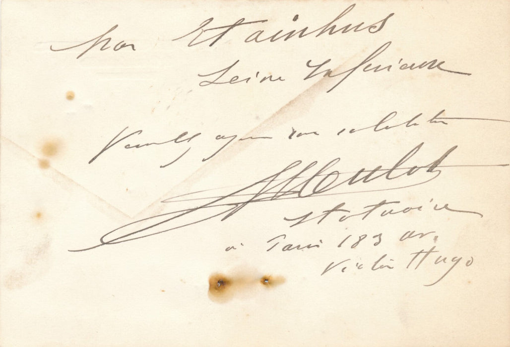 Albert Félix MULOT carte autographe signée sculpteur envoi presse