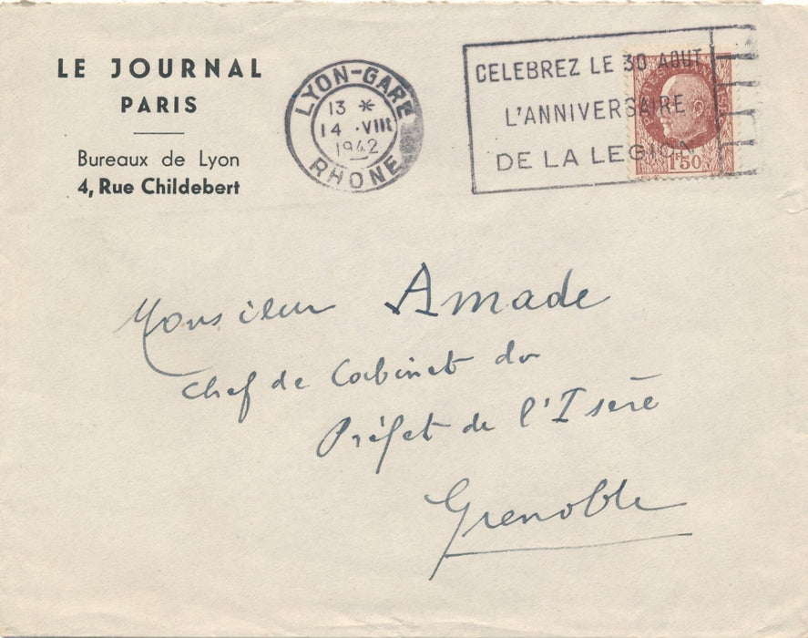 Ensemble autographes Louis Amade : Geo London Paul Fort René Clauss Bécaud