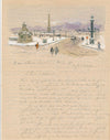 Alfred-Georges HOEN (1869-1954), peintre lettre illustrée aquarelle 1847 Melcher