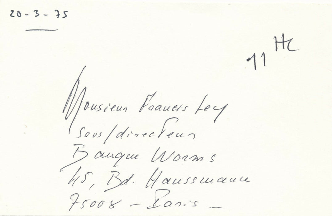 Banque Jean de DREUZY Union européenne lettre signée carte autographe