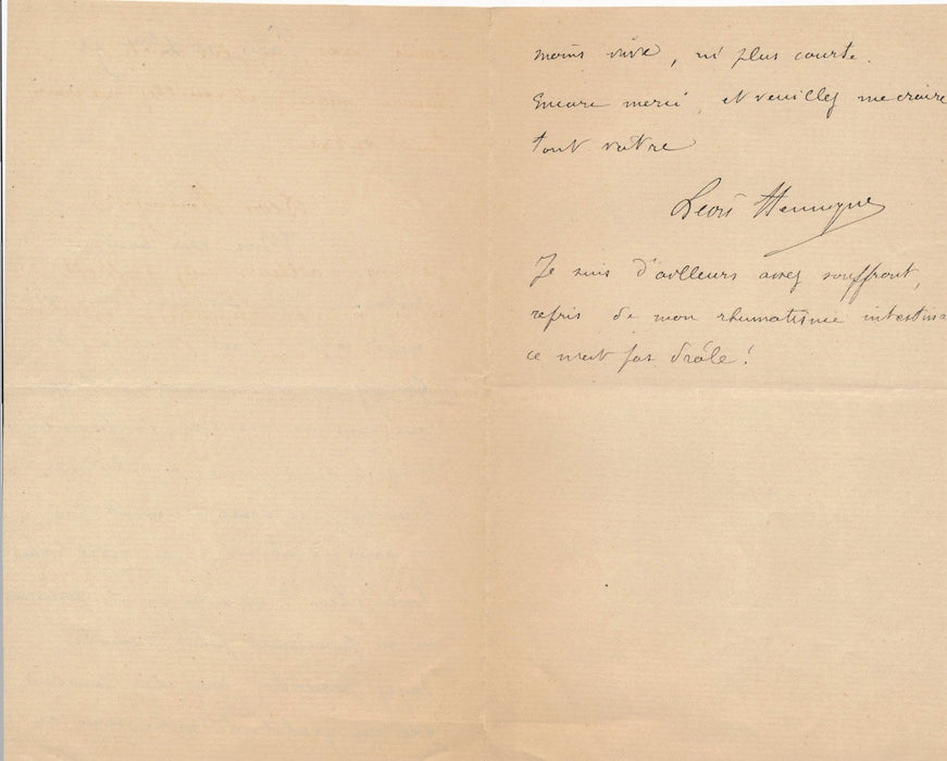 Léon HENNIQUE lettre autographe signée à Frantz Jourdain Alphonse Daudet