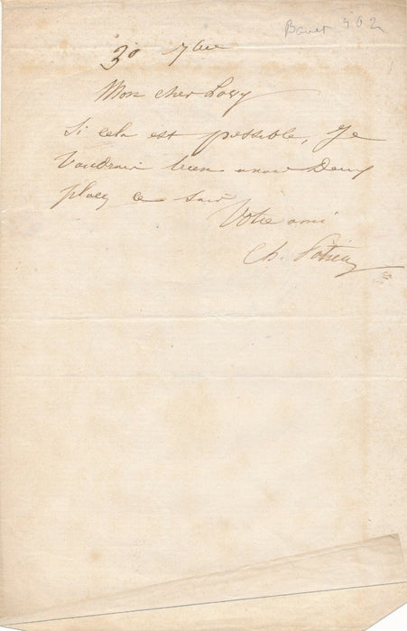 Charles Joseph Édouard POTIER théâtre acteur lettre autographe ET billet places