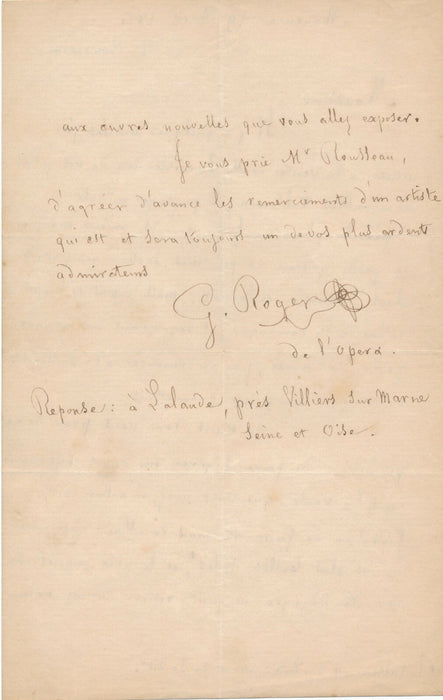 Hippolyte ROGER Th. ROUSSEAU Après la pluie tableau lettre autographe signée 