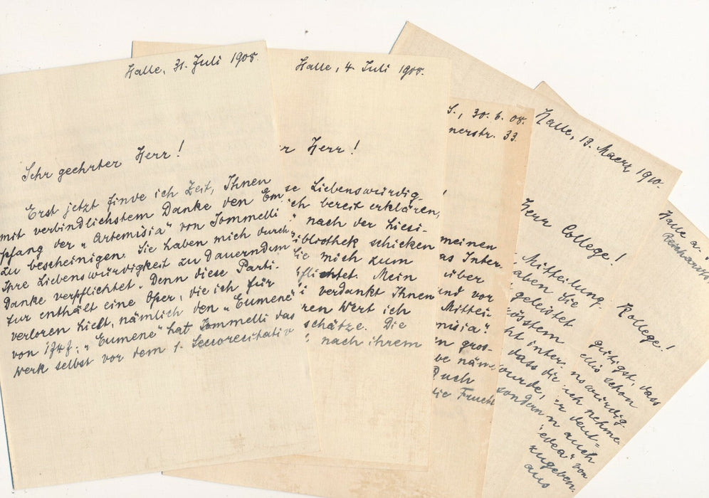 Hermann ABERT musique 5 lettres autographes signées Jommelli  Rodolphe Allemagne
