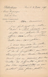 Jules COUSIN bibliothèque Carnavalet lettre autographe signée reliure journal