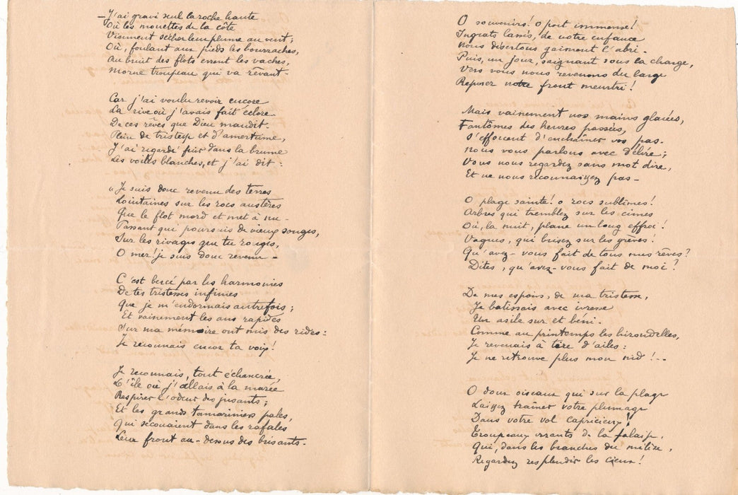 Charles BOURGAULT-DUCOUDRAY fils poème autographe lettre et lettre signée père