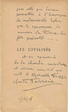 intéressant Lot Claude Farrère Farrere 4 lettres 3 dédicaces autographe