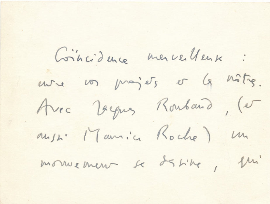 Jean-Pierre FAYE une coïncidence merveilleuse lettres autographes Paroles Peinte