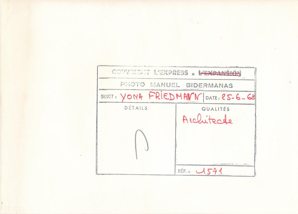 Yona FRIEDMAN architecte photo photographie époque Manuel Bidermanas