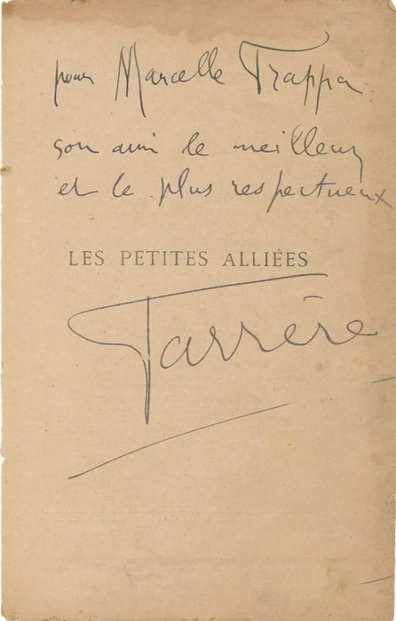 intéressant Lot Claude Farrère Farrere 4 lettres 3 dédicaces autographe