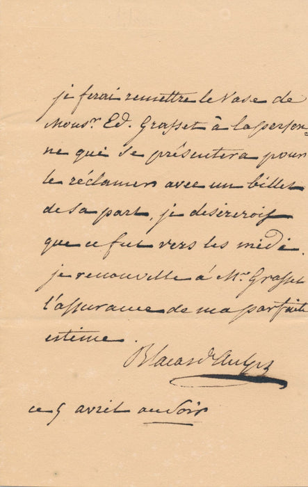 P. L. J. Casimir de BLACAS D AULPS lettre autographe signée collection vase