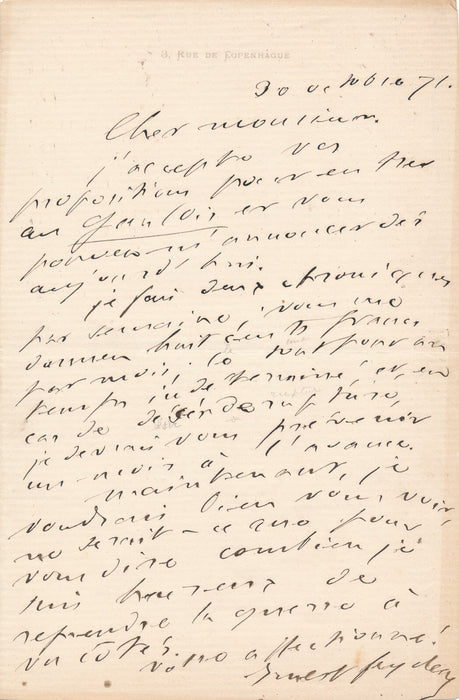 Ernest FEYDEAU père de Georges 5 lettres autographes signées dont lectrice