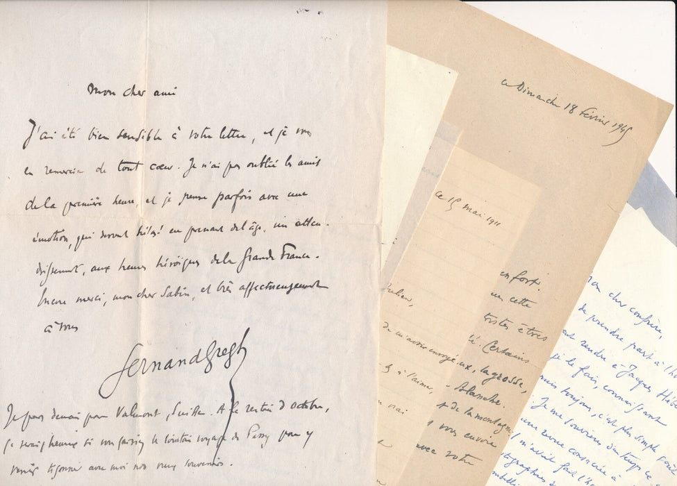 Fernand GREGH ensembe 8 lettres autographes Mony-Sabin Aubert Hébertot Donnay