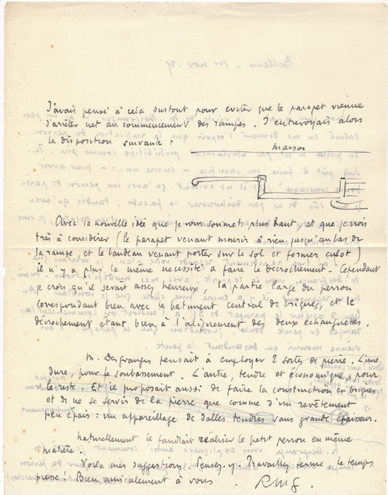 Roger MARTIN DU GARD construit sa maison lettre autographe signée