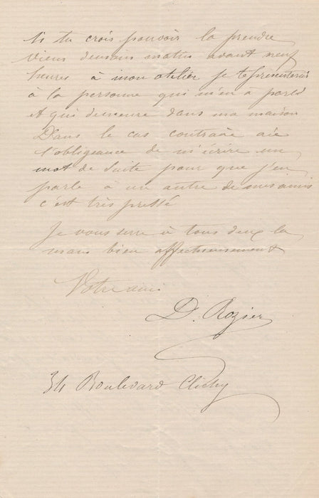 peintre Dominique Hubert ROZIER 3 autographe signées à Jobert broderie Lyon