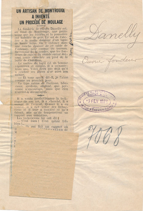 Monsieur DANELLY ouvrier fondeur inventeur 3 photos photographies époque 1937