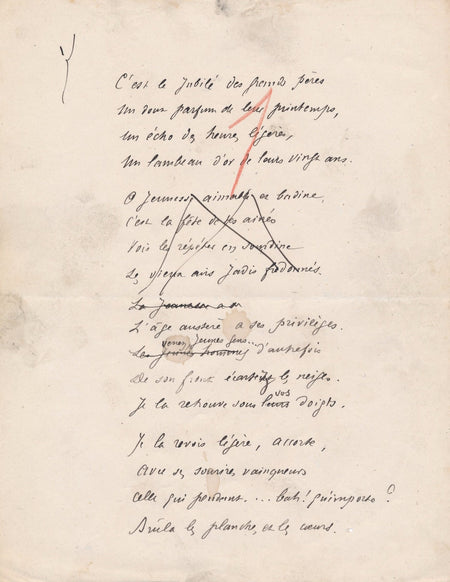 Théâtre Virginie Déjazet 1874 Manuscrit autographe signé G. Jollivet eloge