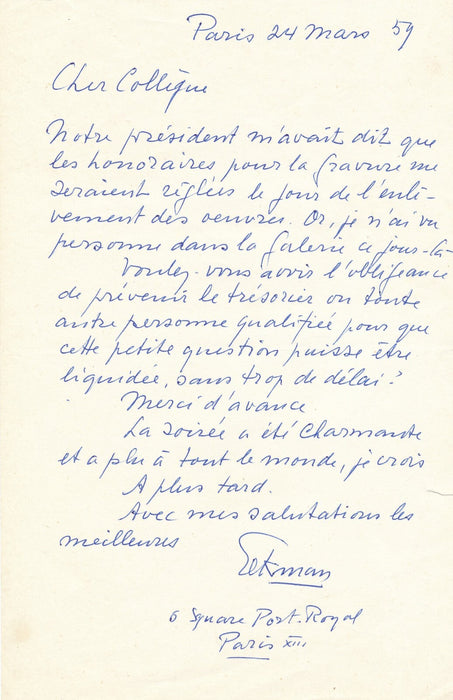 Nicolas EEKMAN  bel ensemble 1 gravure ET 7 lettres autographes signées Hollande